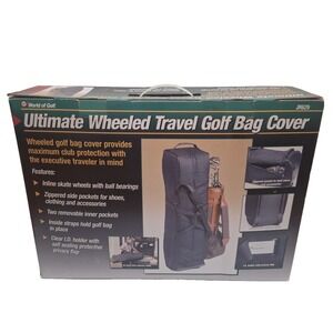 JEF World Of Golf Premium Wheeled Golf Bag Travel Cover Open Box VG